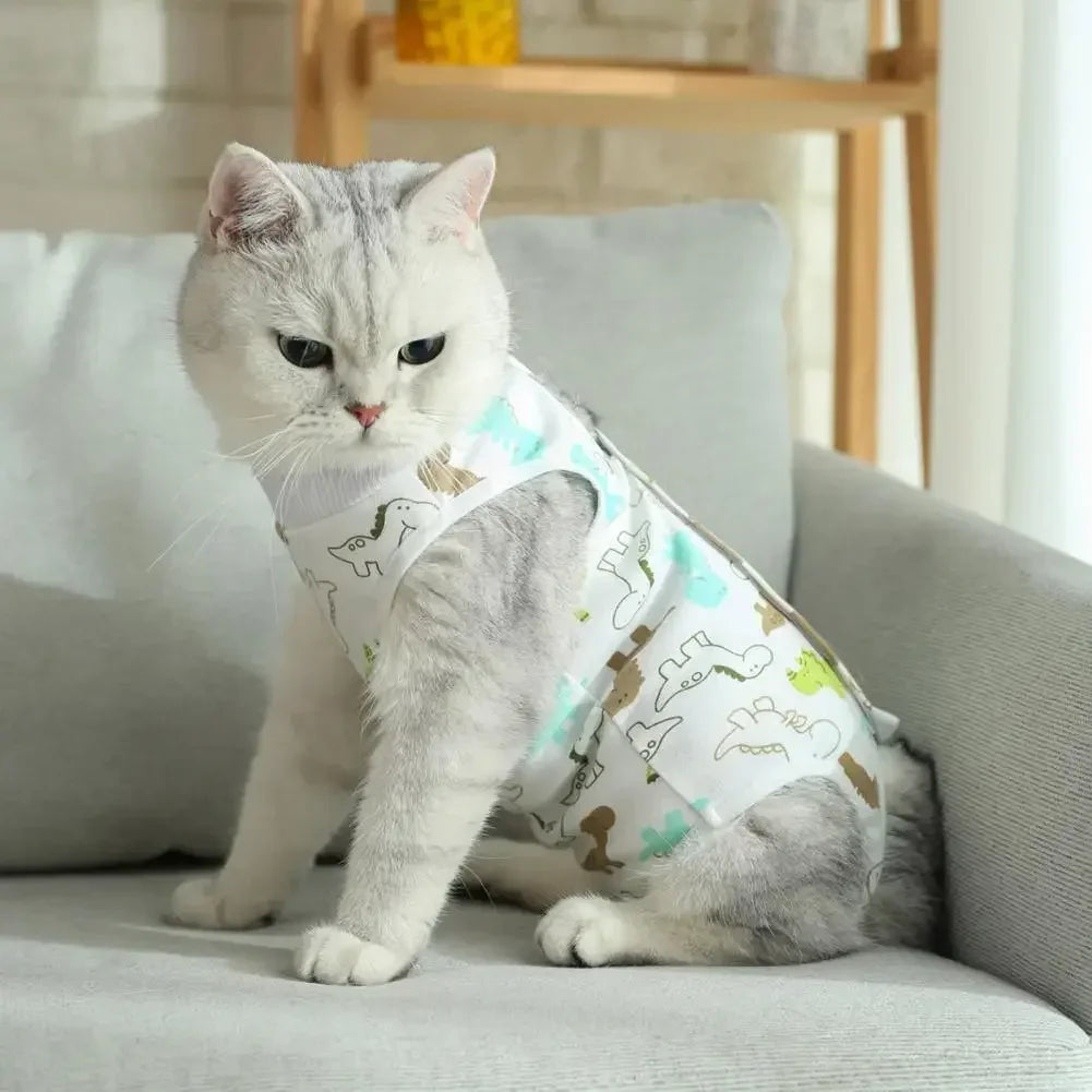 🇫🇷 Combinaison de récupération pour chat – Tenue post-opératoire & post-partum, douce et confortable | 🇬🇧 Pet Surgery Recovery Suit – Comfortable Cat Postpartum & Post-Surgery Shirt
