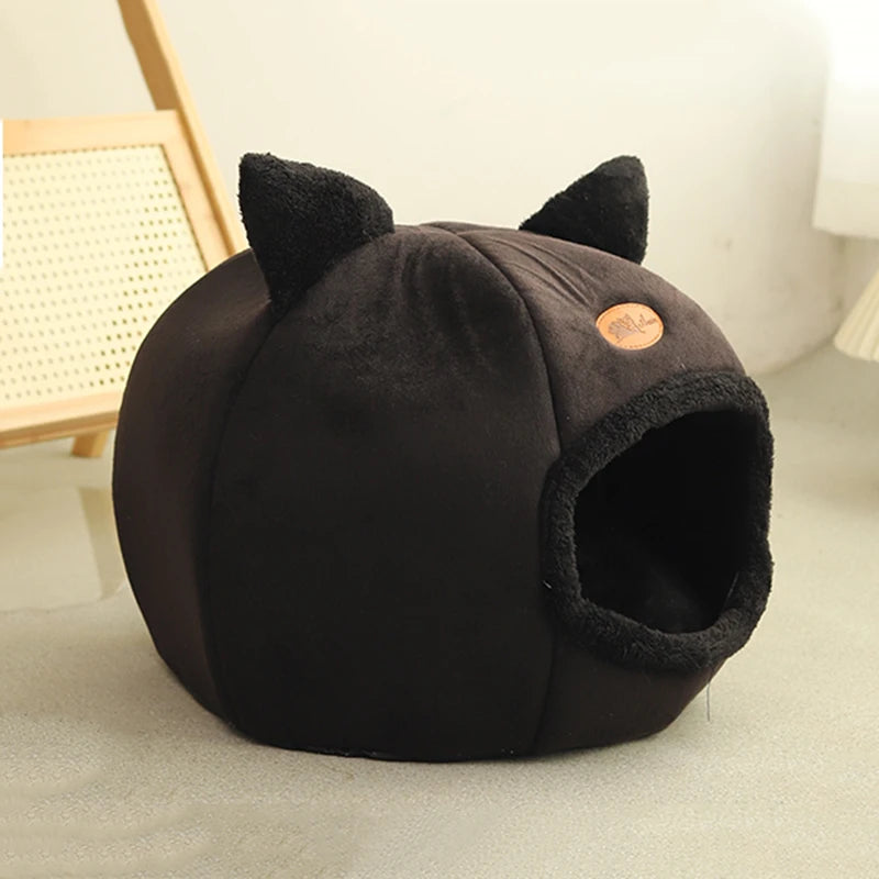 🇫🇷 Nid douillet pour chats & petits chiens – Tente cocon chaude pour l’hiver, panier moelleux pour un sommeil profond | 🇬🇧 Winter Deep Sleep Pet Cave – Cozy Tent Bed for Cats & Small Dogs, Soft Indoor Basket Nest