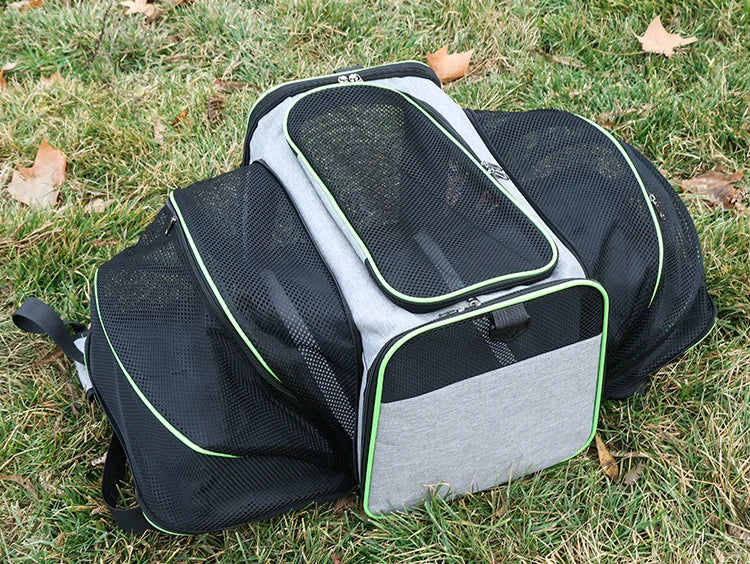 🇫🇷 Sac de transport pliable pour chats et petits chiens – Extensible, respirant, léger, avec filets aérés pour sorties et voyages 🇬🇧 Foldable Pet Carrier for Cats & Small Dogs – Expandable, Breathable Mesh Travel Bag for Outdoor &