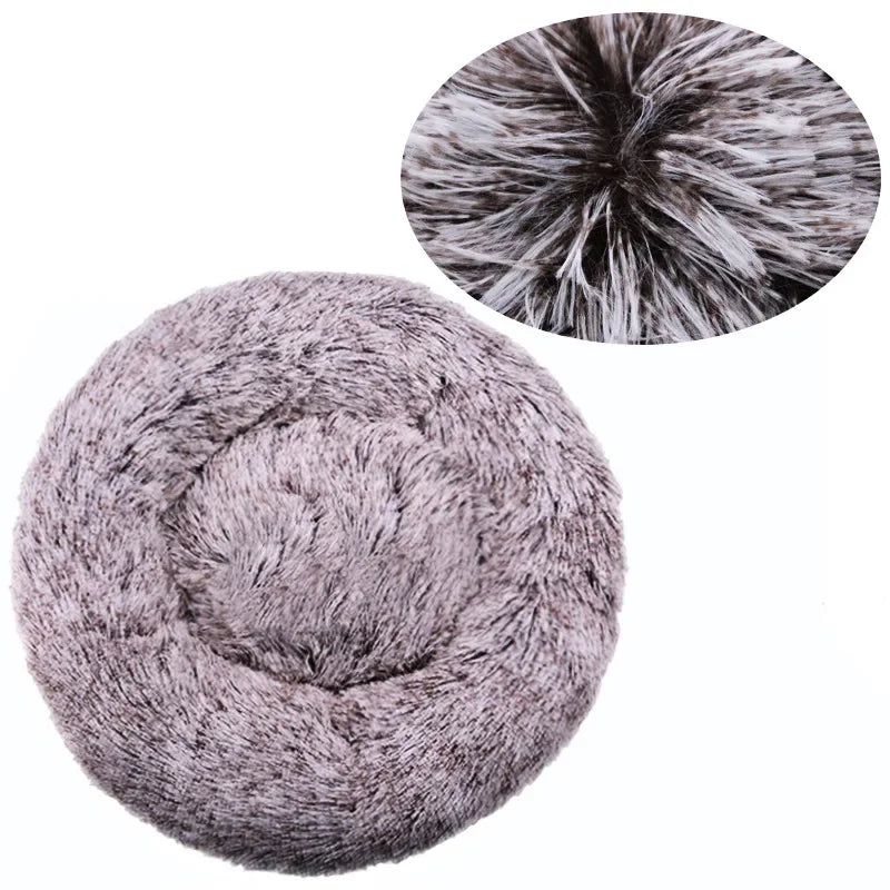 🇫🇷 Lit rond pour chiens & chats (40-90 cm) – Panier ultra doux en peluche longue, couchage chaud pour petits, moyens & grands animaux | 🇬🇧 Round Pet Bed (40-90cm) – Super Soft Long Plush Dog & Cat Bed, Warm Winter Sleeping Nest