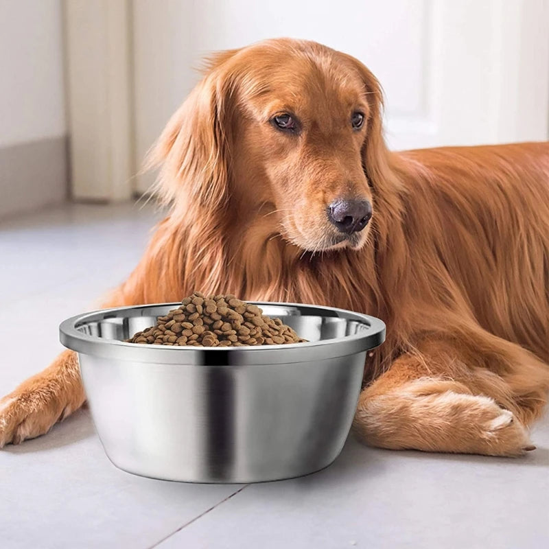 🇫🇷 Français : Gamelle ronde en acier inoxydable pour chiens – 20/24/28/30 cm – Idéale pour eau et nourriture 🇬🇧 English : Stainless Steel Dog Bowl – Round Water & Food Feeder – 20/24/28/30 cm for Small, Medium & Large Dogs
