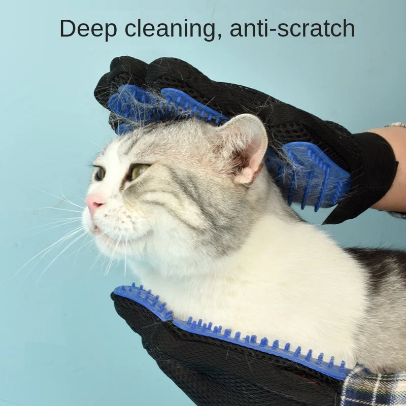🇫🇷 Gants de toilettage en silicone pour chats et chiens – Brosse & peigne pour retirer les poils, masser et laver vos animaux. 🇬🇧 Silicone pet grooming gloves for cats & dogs – Brush & comb to remove hair, massage & bathe your pets.