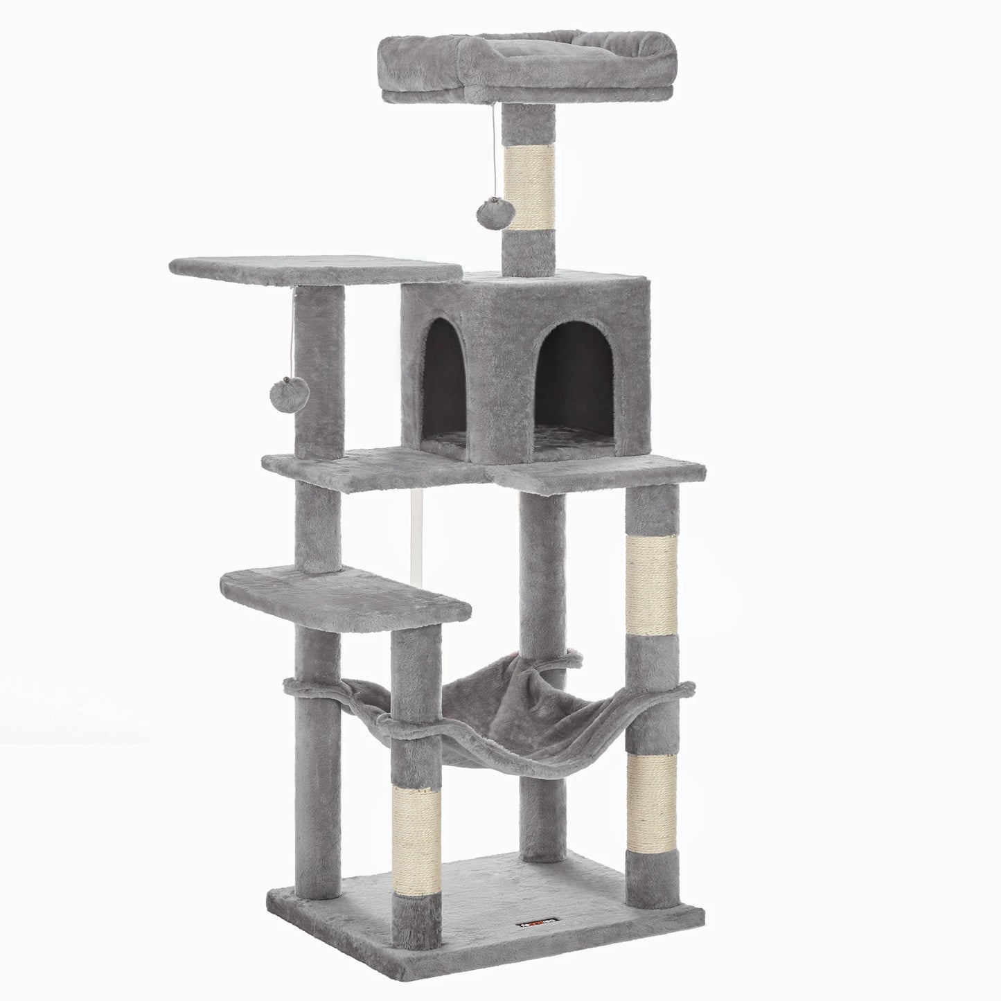 🇫🇷 Arbre à chat Feandrea 143 cm – Tour d’intérieur multi-niveaux avec 4 poteaux à griffer, 2 plateformes et niche en peluche 🇬🇧 Feandrea Cat Tree 143 cm – Multi-Level Indoor Cat Tower with 4 Scratching Posts, 2 Perches & Plush Condo Cave