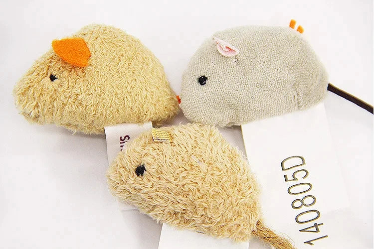 🇫🇷 Lot de 3 souris en peluche pour chat – Jouets réalistes, résistants aux morsures, idéals pour griffer et jouer. 🇬🇧 3pcs plush simulation mouse toys for cats – Bite-resistant, realistic design, perfect for scratching and playing.