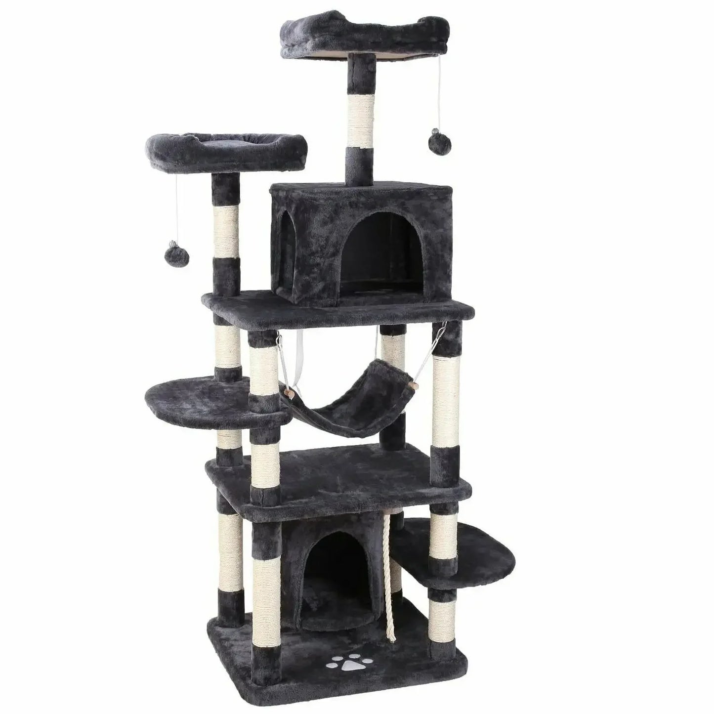 🇫🇷 Français : Arbre à chat 170 cm, tour en peluche avec niches et griffoirs. Parfait pour chats d’intérieur. 🇬🇧 English: 170cm cat tree, plush tower with condos and scratchers. Ideal for indoor cats.