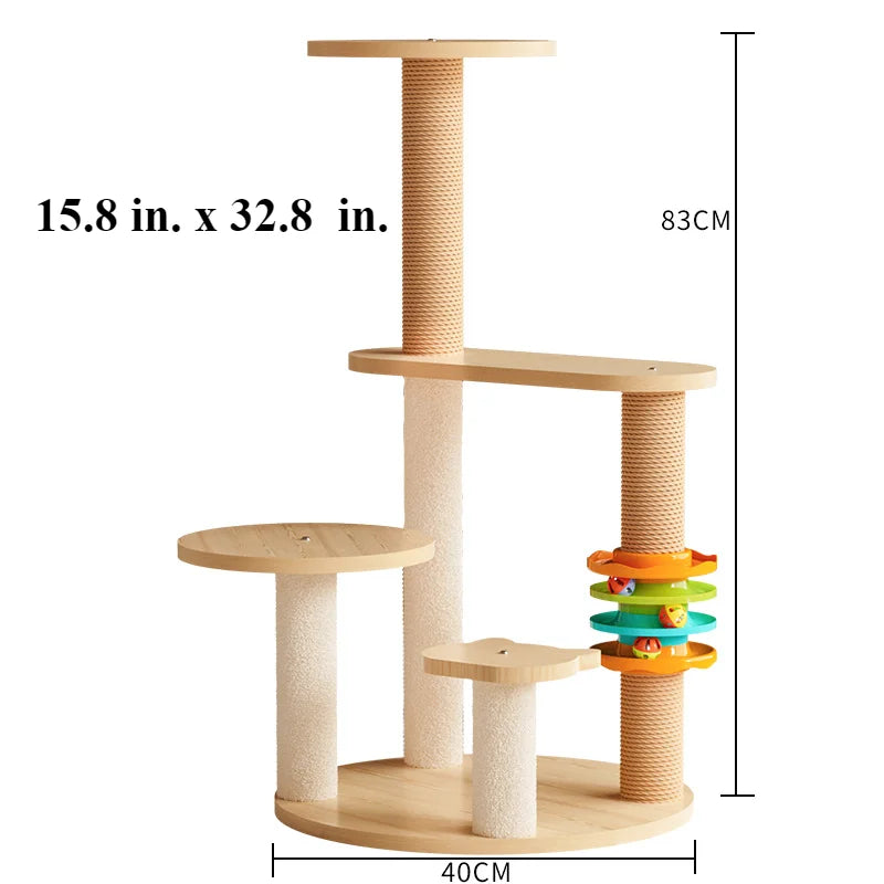 🇫🇷 Arbre à Chat Multi-Niveaux JIABINFU avec Griffoirs en Sisal, Jouets et Plateformes d’Escalade 🇬🇧 JIABINFU Multi-Level Cat Tree with Sisal Scratch Posts, Toys & Climbing Platforms