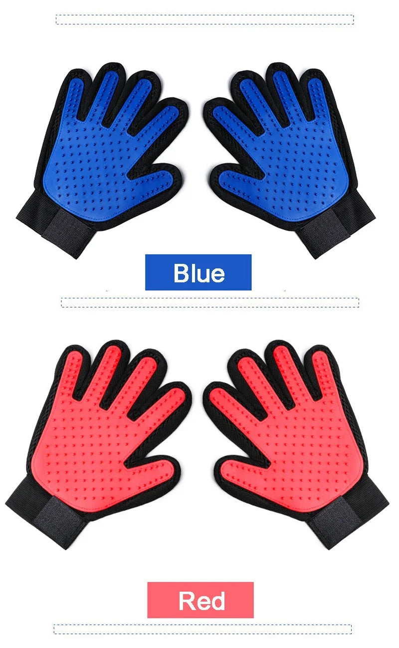 🇫🇷 Gants de toilettage en silicone pour chats et chiens – Brosse & peigne pour retirer les poils, masser et laver vos animaux. 🇬🇧 Silicone pet grooming gloves for cats & dogs – Brush & comb to remove hair, massage & bathe your pets.