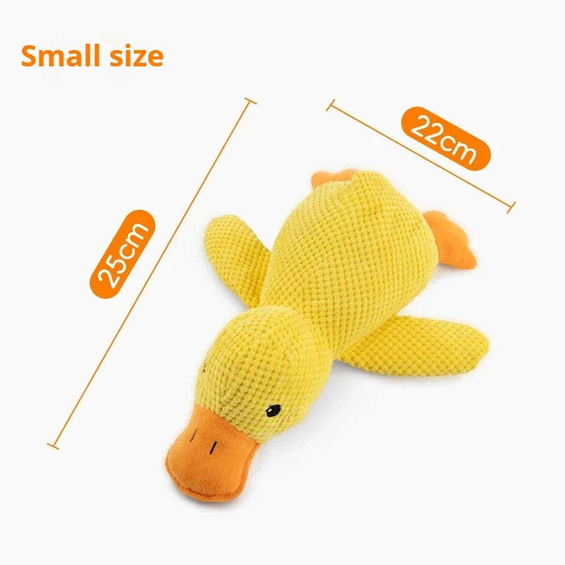 🇫🇷 Jouet canard en peluche pour chien – Résistant aux morsures, avec couineur, idéal pour mâcher et câliner. 🇬🇧 Plush duck dog toy – Bite-resistant with squeaker, perfect for chewing and cuddling.