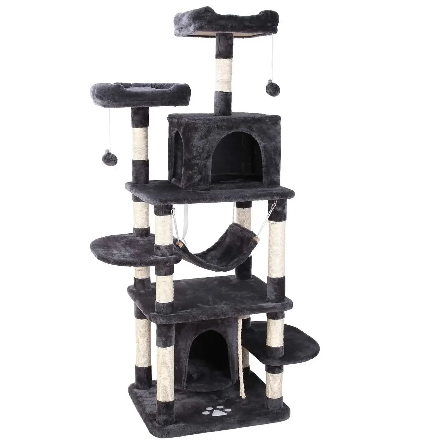 🇫🇷 Français : Arbre à chat 170 cm, tour en peluche avec niches et griffoirs. Parfait pour chats d’intérieur. 🇬🇧 English: 170cm cat tree, plush tower with condos and scratchers. Ideal for indoor cats.