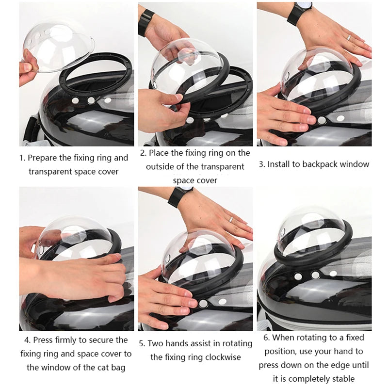 🇫🇷 Sac à dos capsule transparent pour chat et petit chien – Sac de transport respirant et portable 🇬🇧 Transparent Capsule Pet Backpack – Breathable and portable carrier for cats & small dogs