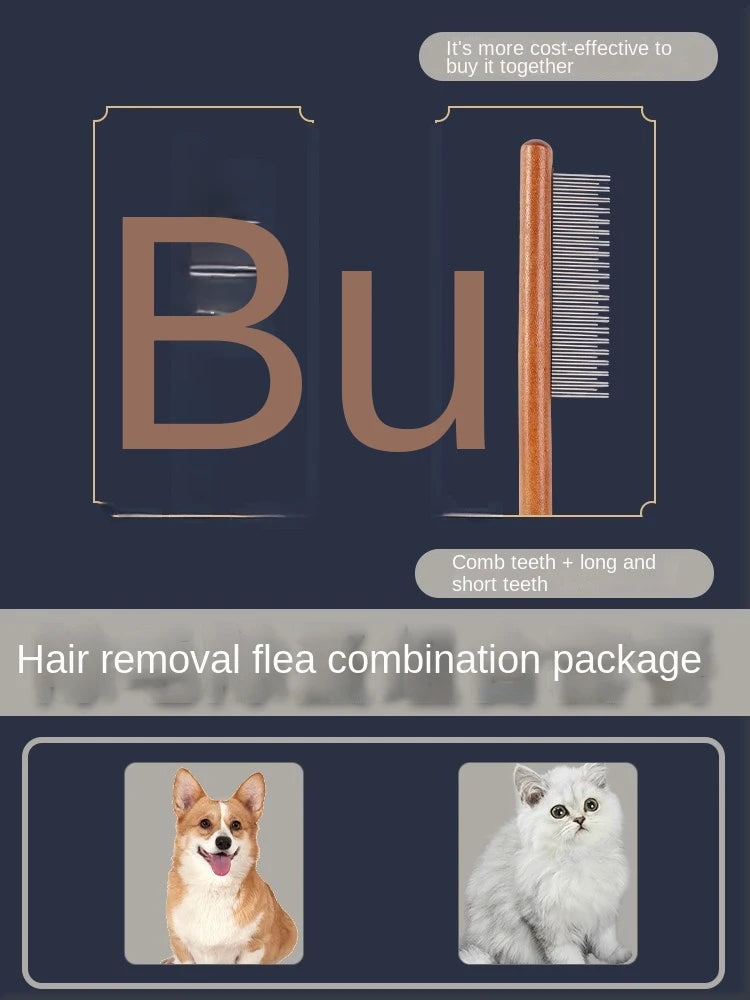 🇫🇷 Peigne en acier inoxydable pour chat, manche bois, retire poils morts – Toilettage chat/chien. 🇬🇧 Stainless steel cat comb, wooden handle, removes loose hair – Cat/dog grooming.