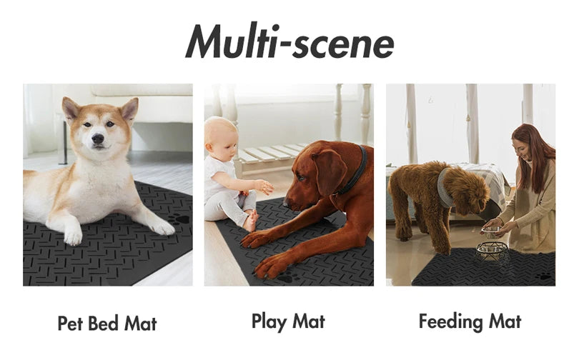 🇫🇷 Tapis d’alimentation imperméable pour chiens et chats – Séchage rapide, antidérapant, idéal sous gamelles 🇬🇧 Waterproof Pet Feeding Mat – Quick dry, non-slip placemat for dog & cat food and water bowls