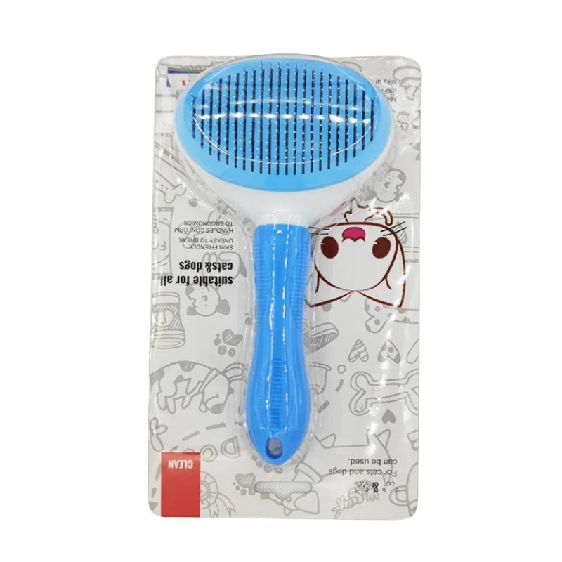 🇫🇷 Brosse Autonettoyante Anti-Poils – Peigne de Toilettage pour Chats et Chiens 🇬🇧 Self-Cleaning Pet Hair Removal Brush – Grooming Comb for Cats & Dogs