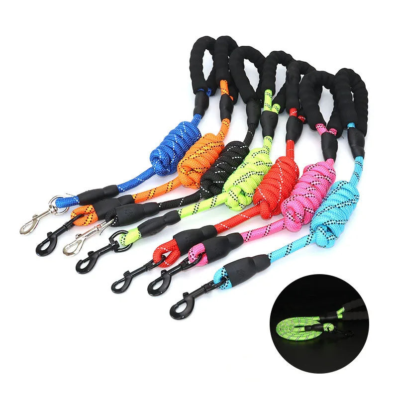🇫🇷 Laisse pour chien réfléchissante avec poignée rembourrée – Corde double résistante pour chiens puissants, plus de sécurité et de contrôle 🇬🇧 Reflective Dog Leash with Padded Handle – Double Heavy-Duty Rope for Strong Dogs, Enhanced Safety & Control