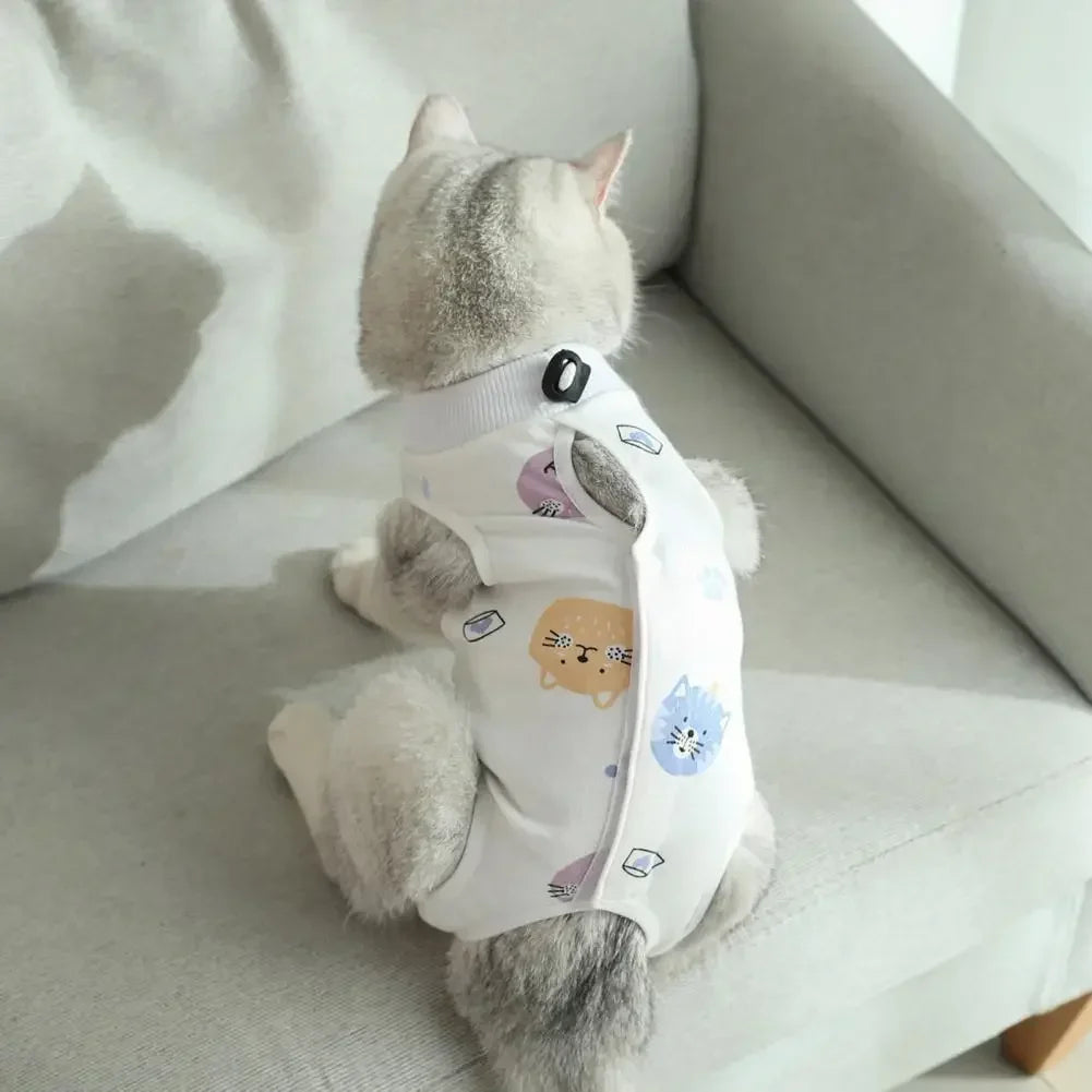 🇫🇷 Combinaison de récupération pour chat – Tenue post-opératoire & post-partum, douce et confortable | 🇬🇧 Pet Surgery Recovery Suit – Comfortable Cat Postpartum & Post-Surgery Shirt