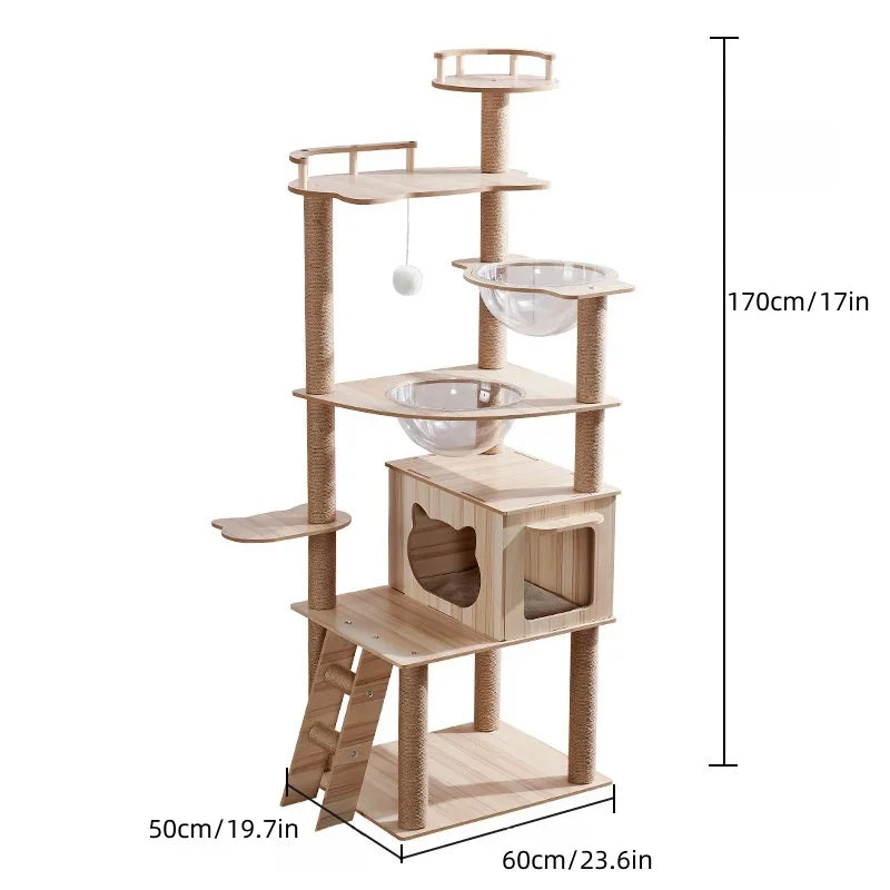 🇫🇷 Arbre à Chat Multi-Niveaux JIABINFU avec Griffoirs en Sisal, Jouets et Plateformes d’Escalade 🇬🇧 JIABINFU Multi-Level Cat Tree with Sisal Scratch Posts, Toys & Climbing Platforms