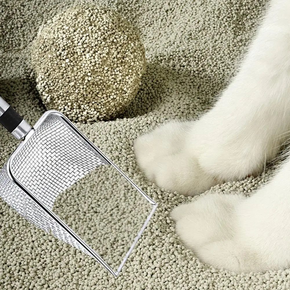 🇫🇷 Pelle à Litière en Acier pour Chat – Tamis à Mailles Fines, Outil de Nettoyage pour Chats, Chiens & Lapins | 🇬🇧 Steel Cat Sand Shovel – Fine Mesh Pet Poop Scoop for Cats, Dogs & Rabbits Cleaning Tool
