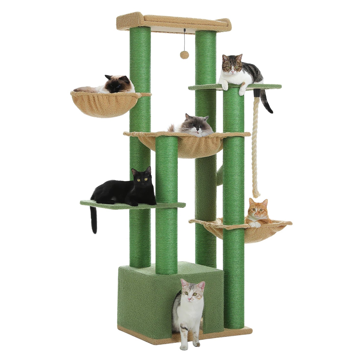 🇫🇷 Français : Grand arbre à chat pour grands chats – Tour robuste avec plusieurs niveaux, maison, hamac et 11 poteaux en sisal 🇬🇧 English : Big Cat Tree for Large Cats – Sturdy Tower with Multiple Levels, House, Hammock & 11 Sisal Posts