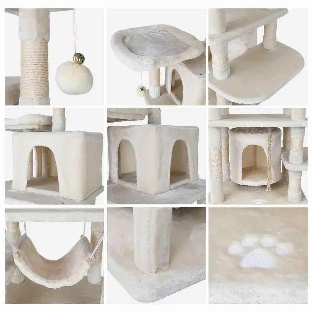 🇫🇷 Français : Arbre à chat 170 cm, tour en peluche avec niches et griffoirs. Parfait pour chats d’intérieur. 🇬🇧 English: 170cm cat tree, plush tower with condos and scratchers. Ideal for indoor cats.