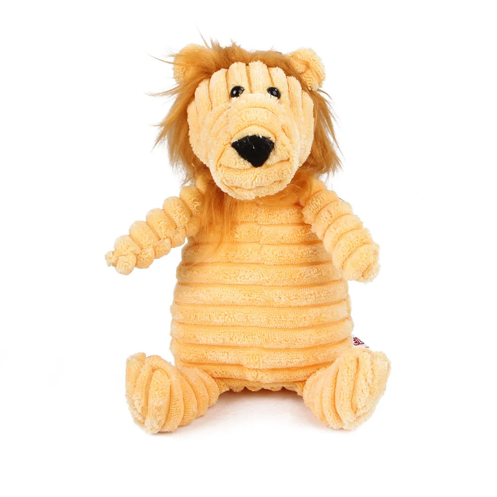 🇫🇷 Jouet en peluche avec couineur pour chien – Singe ou cochon en velours côtelé, nettoie les dents, résistant pour grands chiens. 🇬🇧 Corduroy monkey/pig plush dog toy with squeaker – Tooth cleaning, durable for large dogs.