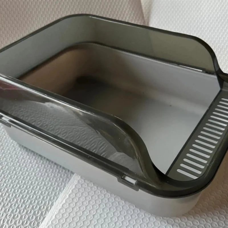 🇫🇷 Litière Tout-en-Un pour Chat avec Rangement pour Pelle – Design Incassable Anti-Rayures, Parois Hautes Anti-Débordement | 🇬🇧 All-in-One Cat Litter Box with Built-in Scoop Storage – Scratch-Resistant, High Walls
