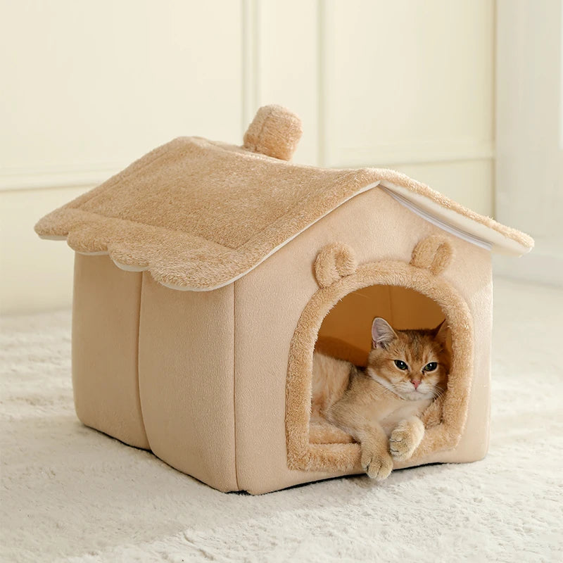 🇫🇷 Maison pliable pour animaux – Grotte lavable et amovible, canapé-lit pour petit chien et chat de petite à moyenne taille 🇬🇧 Foldable Pet House – Removable & Washable Cave Sofa Bed for Extra Small Dogs and Small/Medium Cats