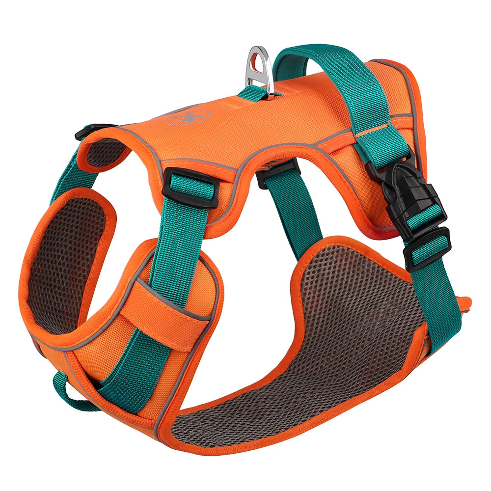 🇫🇷 Harnais pour chien en maille respirante – Nylon réfléchissant, harnais durable et réglable pour petits, moyens et grands chiens 🇬🇧 Mesh Breathable Dog Harness – Durable Reflective Nylon Training Vest, Adjustable for Small, Medium and Large Dogs