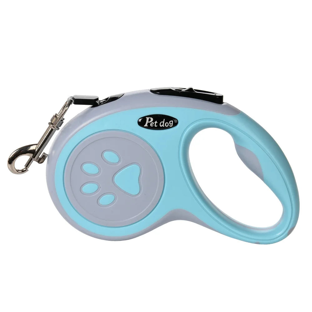 🇫🇷 Français : Laisse rétractable automatique pour chien – Motifs pattes et os 🇬🇧 English : Automatic Retractable Dog Leash – Bone & Paw Print Design
