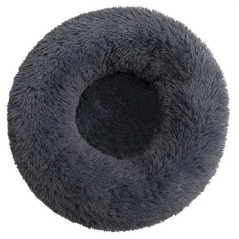 🇫🇷 Lit rond pour chiens & chats (40-90 cm) – Panier ultra doux en peluche longue, couchage chaud pour petits, moyens & grands animaux | 🇬🇧 Round Pet Bed (40-90cm) – Super Soft Long Plush Dog & Cat Bed, Warm Winter Sleeping Nest