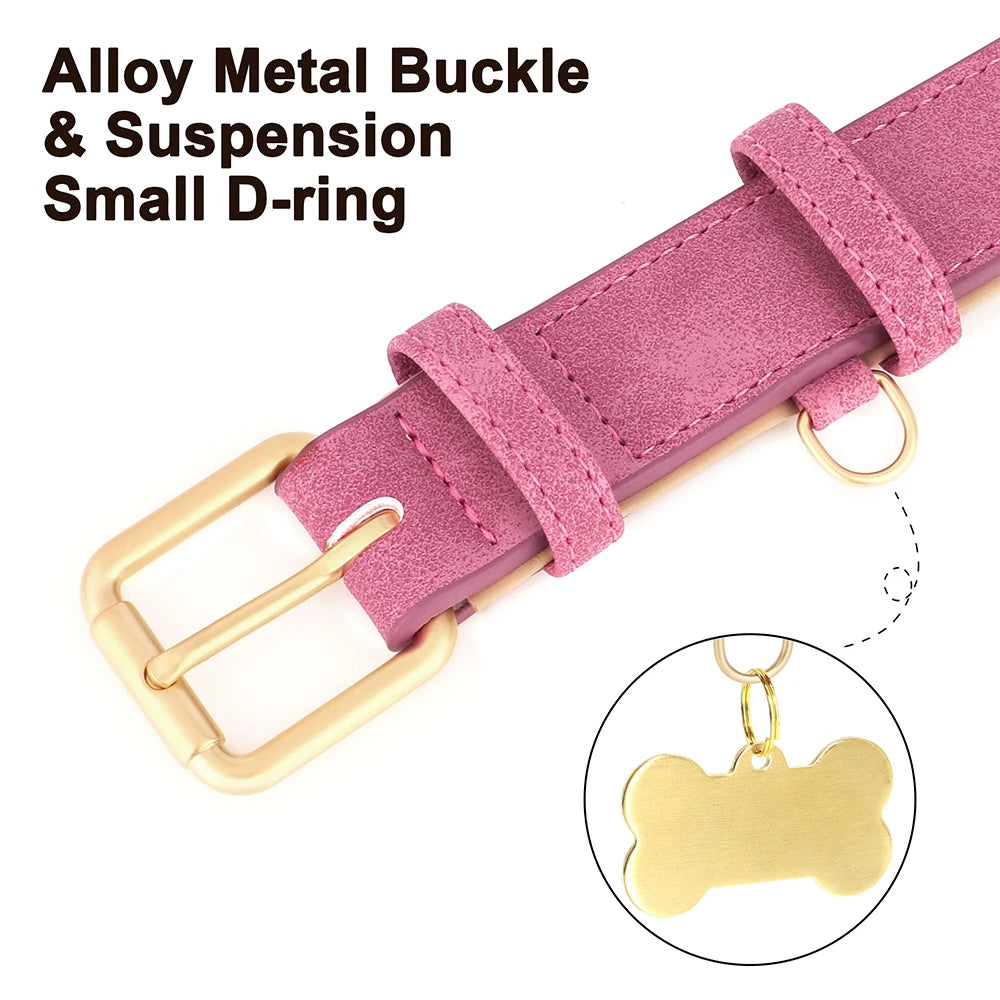 🇫🇷 Collier pour chien en cuir PU personnalisé – Gravure gratuite du nom et de l’ID, pour chiens petits, moyens et grands 🇬🇧 Personalized PU Leather Dog Collar – Free name & ID engraving for small, medium & large dogs
