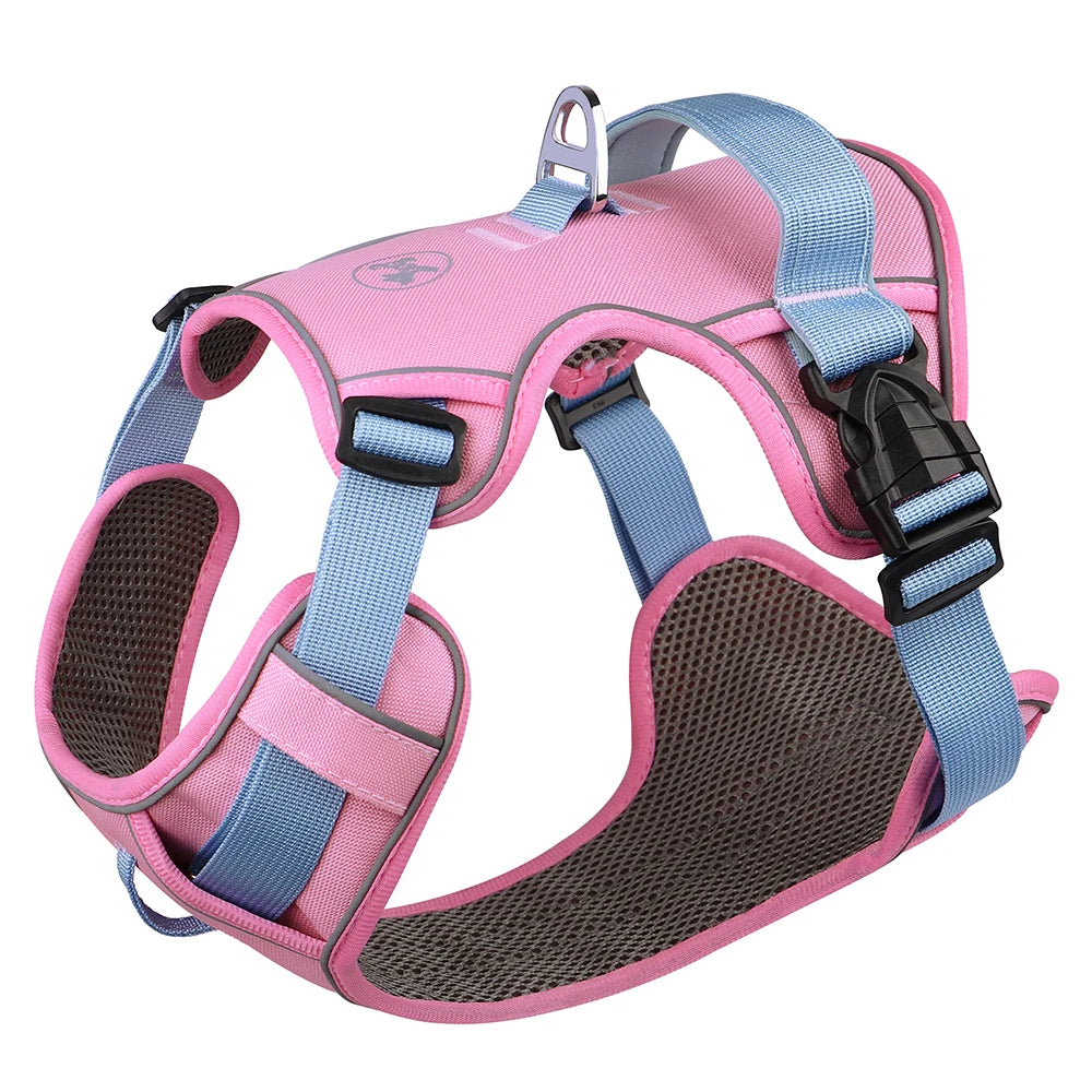 🇫🇷 Harnais pour chien en maille respirante – Nylon réfléchissant, harnais durable et réglable pour petits, moyens et grands chiens 🇬🇧 Mesh Breathable Dog Harness – Durable Reflective Nylon Training Vest, Adjustable for Small, Medium and Large Dogs