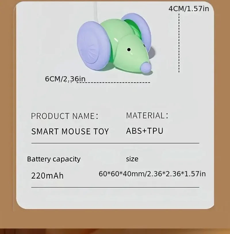 🇫🇷 Français : Jouet interactif pour chat – Souris électrique intelligente, silencieuse et anti-stress 🇬🇧 Anglais : Interactive Toy for Cats – Smart Silent Electric Mouse, Stress-Relief Play
