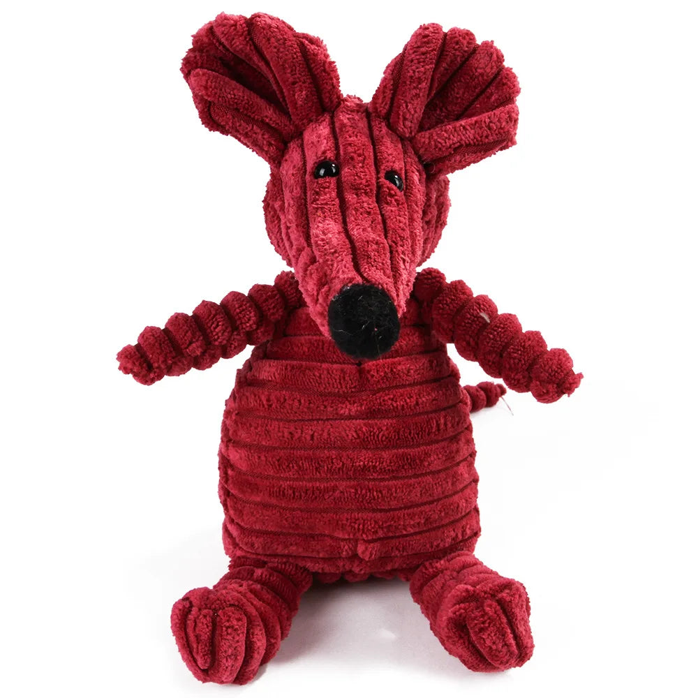 🇫🇷 Jouet en peluche avec couineur pour chien – Singe ou cochon en velours côtelé, nettoie les dents, résistant pour grands chiens. 🇬🇧 Corduroy monkey/pig plush dog toy with squeaker – Tooth cleaning, durable for large dogs.
