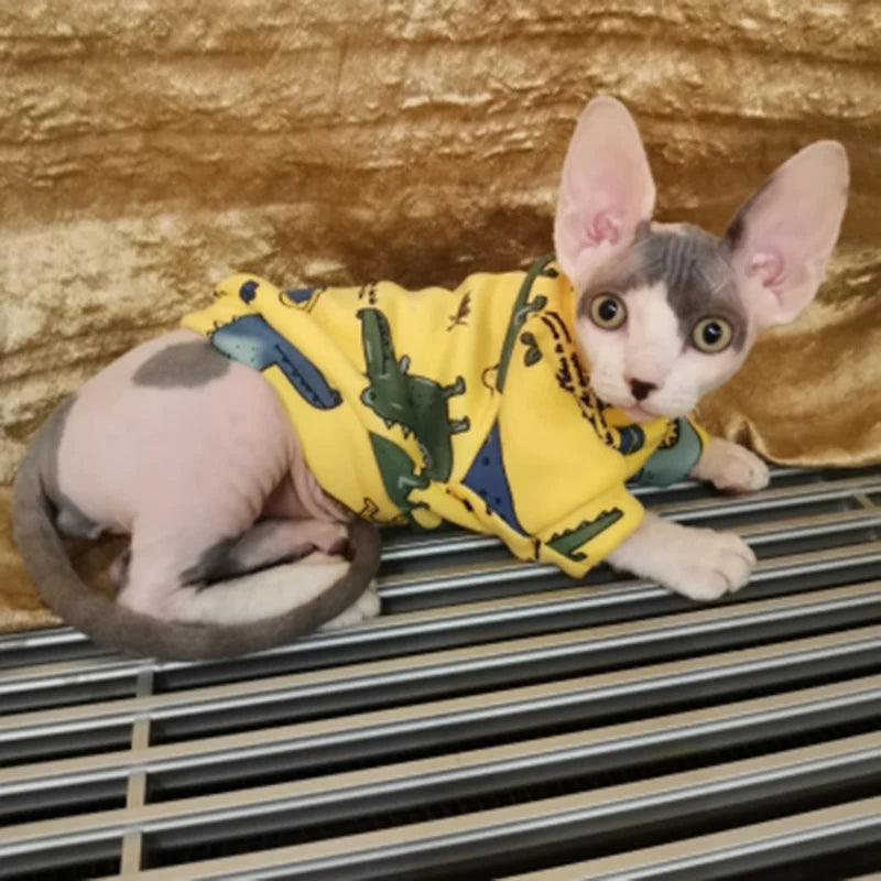 🇫🇷 Vêtements doux pour chats – Sweat à capuche chaud d’hiver, pull confortable pour chats Sphynx & petits chiens | 🇬🇧 Sweet Pet Clothes for Cats – Winter Warm Hoodie Sweater for Sphynx Cats & Small Dogs