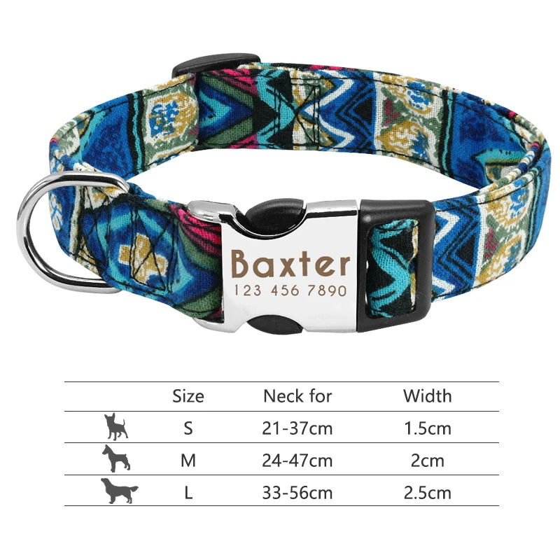 🇫🇷 Collier réglable en nylon pour chien – Personnalisé avec gravure sur la boucle, anti-perte, pour petits, moyens et grands chiens  🇬🇧 Adjustable Nylon Dog Collar – Personalized with engraved buckle, anti-lost, for small, medium & large dogs