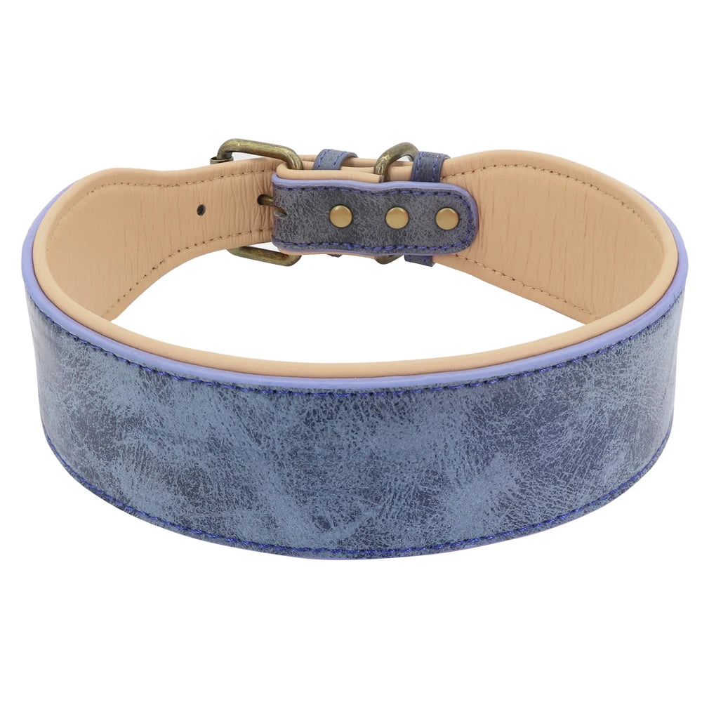 🇫🇷 Collier en cuir personnalisé pour chien – Large, rembourré, gravure du nom gratuite, idéal pour chiens moyens et grands  🇬🇧 Personalized Leather Dog Collar – Wide, padded, free name engraving, ideal for medium & large dogs