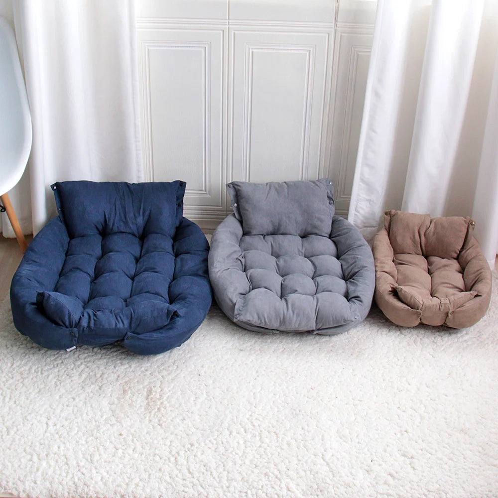 🇫🇷 Tapis-lit multifonction 3-en-1 pour chien et chat – Coussin doux, canapé ou niche chaude pour l’hiver 🇬🇧 3-in-1 Multifunction Pet Bed – Soft Cushion, Sofa & Warm Winter Nest for Dogs and Cats