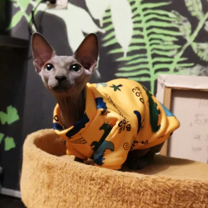 🇫🇷 Vêtements doux pour chats – Sweat à capuche chaud d’hiver, pull confortable pour chats Sphynx & petits chiens | 🇬🇧 Sweet Pet Clothes for Cats – Winter Warm Hoodie Sweater for Sphynx Cats & Small Dogs