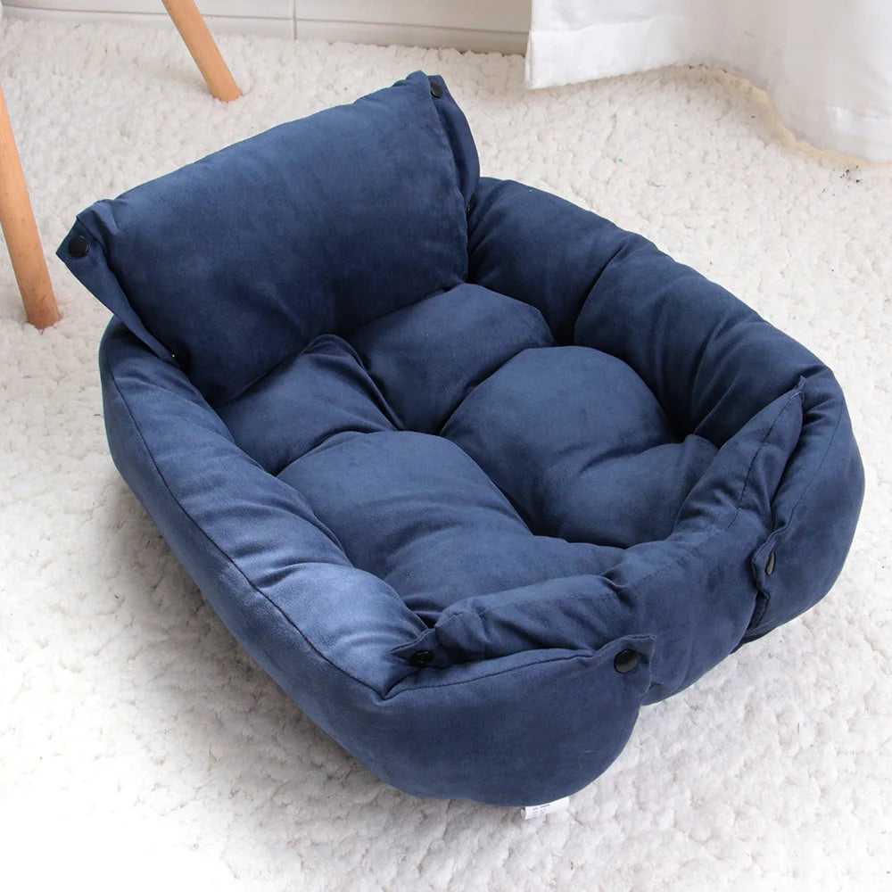 🇫🇷 Tapis-lit multifonction 3-en-1 pour chien et chat – Coussin doux, canapé ou niche chaude pour l’hiver 🇬🇧 3-in-1 Multifunction Pet Bed – Soft Cushion, Sofa & Warm Winter Nest for Dogs and Cats