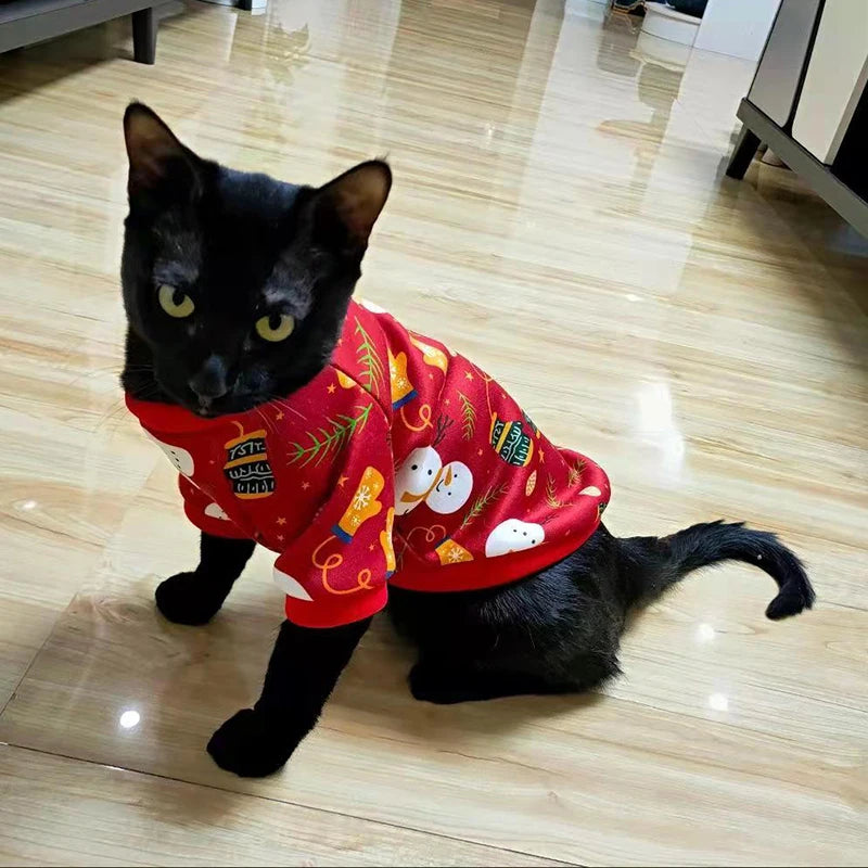 🇫🇷 Vêtements doux pour chats – Sweat à capuche chaud d’hiver, pull confortable pour chats Sphynx & petits chiens | 🇬🇧 Sweet Pet Clothes for Cats – Winter Warm Hoodie Sweater for Sphynx Cats & Small Dogs