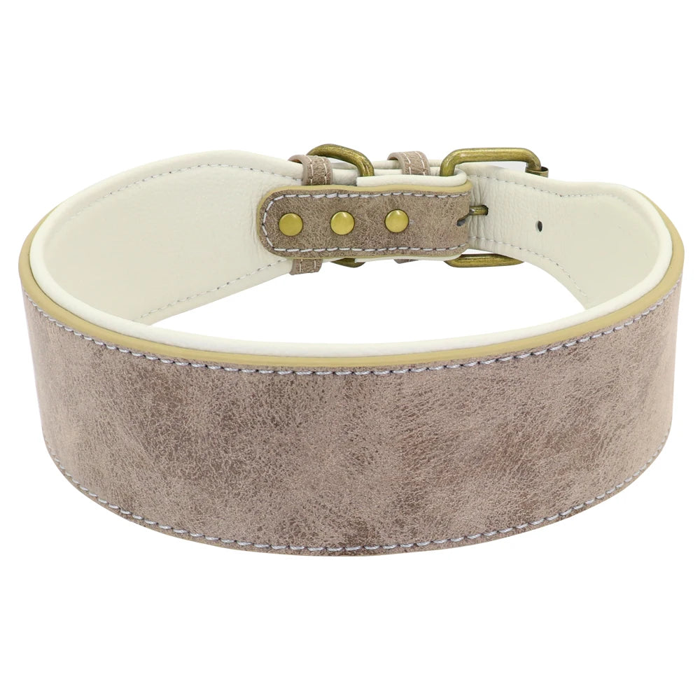 🇫🇷 Collier en cuir personnalisé pour chien – Large, rembourré, gravure du nom gratuite, idéal pour chiens moyens et grands  🇬🇧 Personalized Leather Dog Collar – Wide, padded, free name engraving, ideal for medium & large dogs