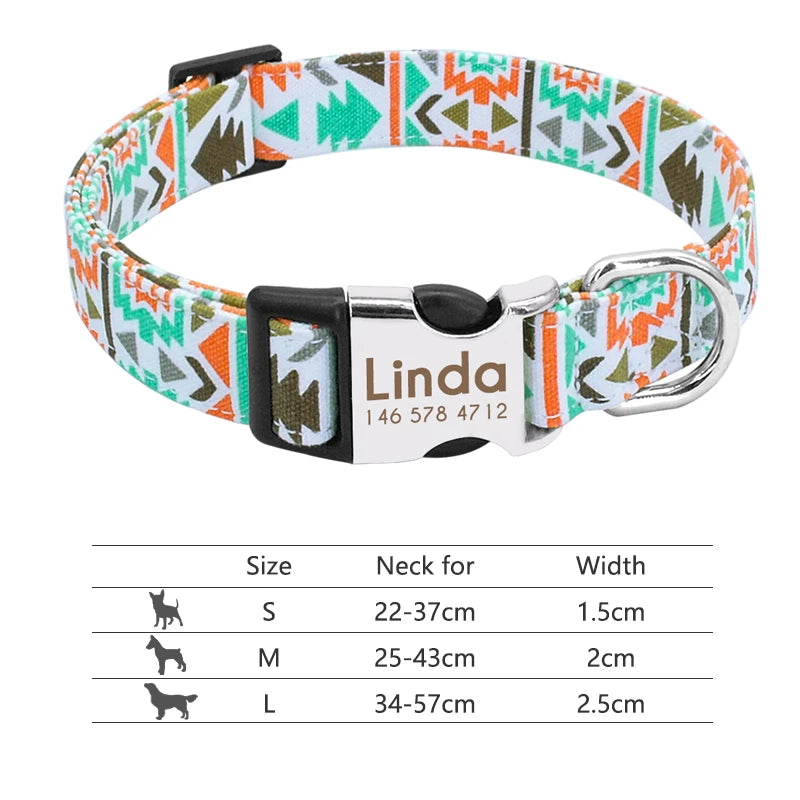 🇫🇷 Collier réglable en nylon pour chien – Personnalisé avec gravure sur la boucle, anti-perte, pour petits, moyens et grands chiens  🇬🇧 Adjustable Nylon Dog Collar – Personalized with engraved buckle, anti-lost, for small, medium & large dogs
