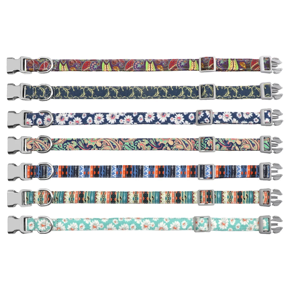 🇫🇷 Collier réglable en nylon pour chien – Personnalisé avec gravure sur la boucle, anti-perte, pour petits, moyens et grands chiens  🇬🇧 Adjustable Nylon Dog Collar – Personalized with engraved buckle, anti-lost, for small, medium & large dogs