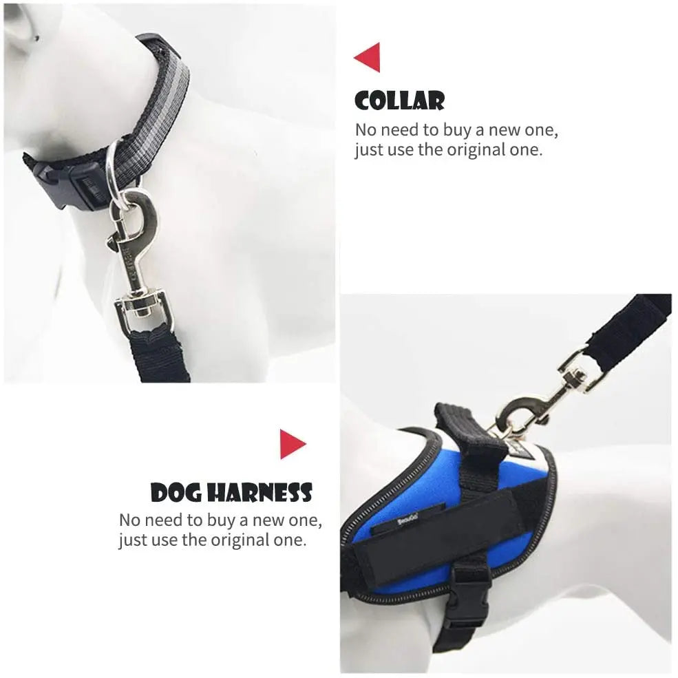 🇫🇷 Ceinture de sécurité réglable pour chien et chat – Harnais auto avec clip universel pour voiture, maintien sûr et confortable. 🇬🇧 Adjustable dog & cat car seat belt – Universal clip harness for safe & comfy travel.