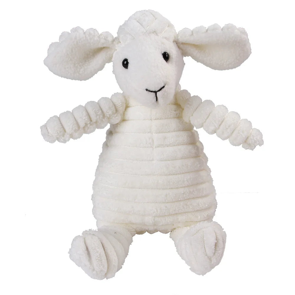 🇫🇷 Jouet en peluche avec couineur pour chien – Singe ou cochon en velours côtelé, nettoie les dents, résistant pour grands chiens. 🇬🇧 Corduroy monkey/pig plush dog toy with squeaker – Tooth cleaning, durable for large dogs.