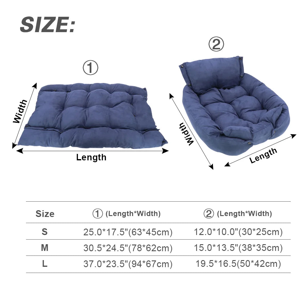 🇫🇷 Tapis-lit multifonction 3-en-1 pour chien et chat – Coussin doux, canapé ou niche chaude pour l’hiver 🇬🇧 3-in-1 Multifunction Pet Bed – Soft Cushion, Sofa & Warm Winter Nest for Dogs and Cats