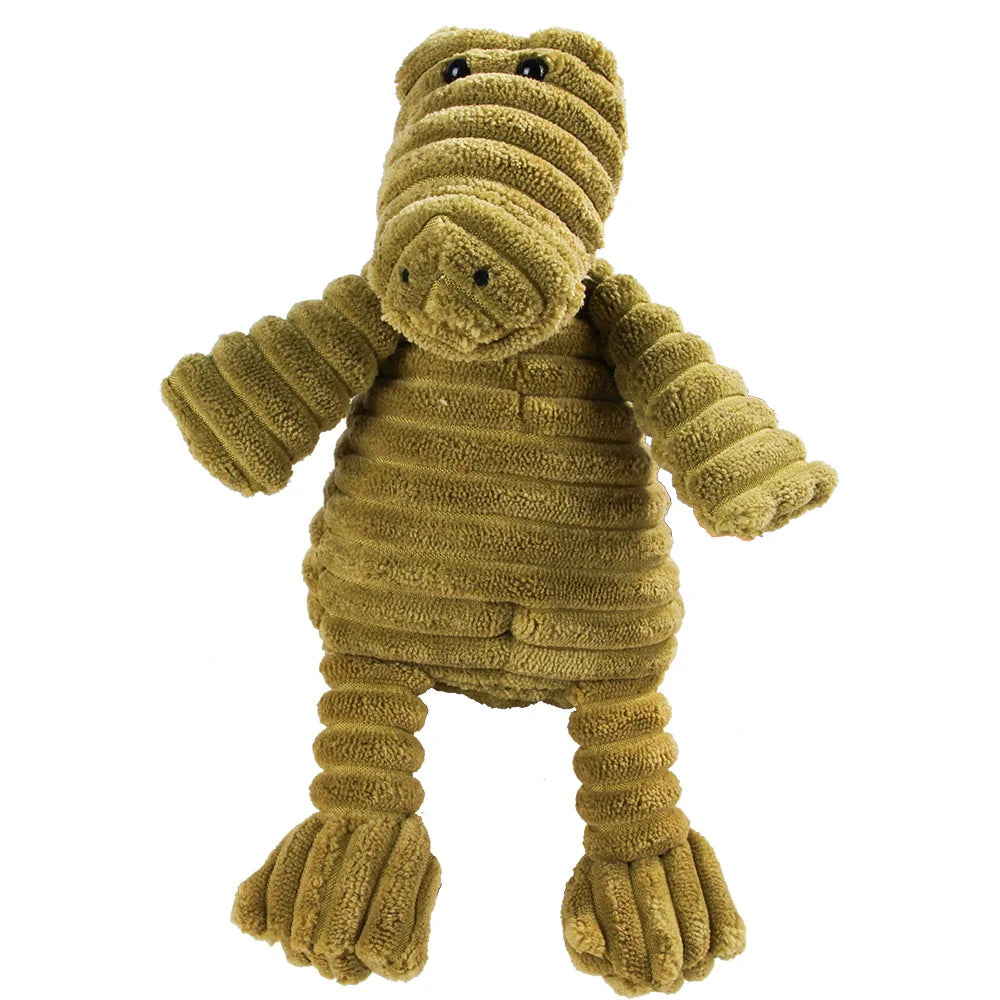 🇫🇷 Jouet en peluche avec couineur pour chien – Singe ou cochon en velours côtelé, nettoie les dents, résistant pour grands chiens. 🇬🇧 Corduroy monkey/pig plush dog toy with squeaker – Tooth cleaning, durable for large dogs.