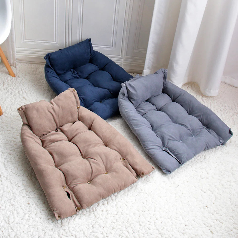 🇫🇷 Tapis-lit multifonction 3-en-1 pour chien et chat – Coussin doux, canapé ou niche chaude pour l’hiver 🇬🇧 3-in-1 Multifunction Pet Bed – Soft Cushion, Sofa & Warm Winter Nest for Dogs and Cats