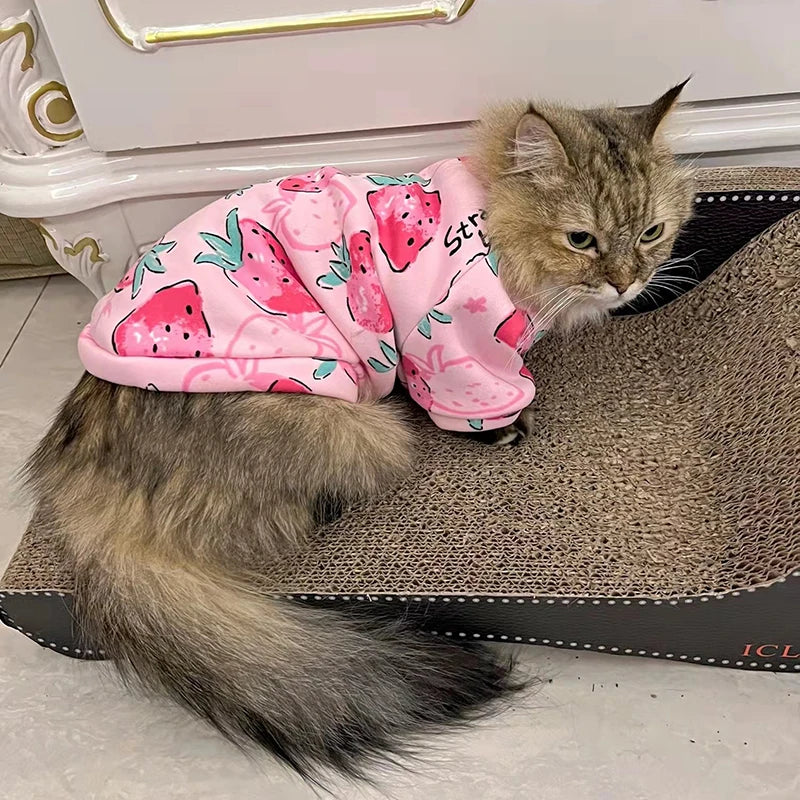 🇫🇷 Vêtements doux pour chats – Sweat à capuche chaud d’hiver, pull confortable pour chats Sphynx & petits chiens | 🇬🇧 Sweet Pet Clothes for Cats – Winter Warm Hoodie Sweater for Sphynx Cats & Small Dogs