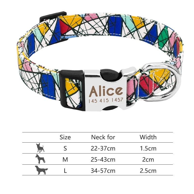 🇫🇷 Collier réglable en nylon pour chien – Personnalisé avec gravure sur la boucle, anti-perte, pour petits, moyens et grands chiens  🇬🇧 Adjustable Nylon Dog Collar – Personalized with engraved buckle, anti-lost, for small, medium & large dogs